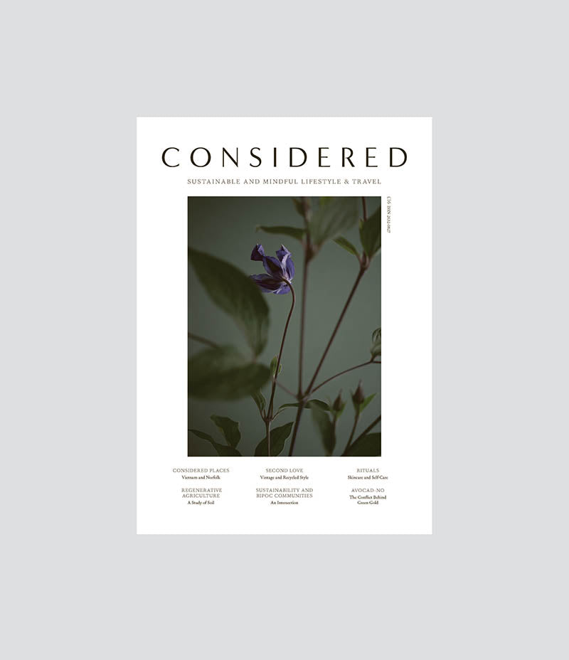 Image shows a copy of Considered Magazine – Volume 3 against a grey background - Nor–Folk