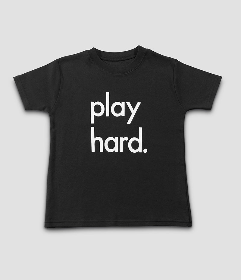 Play Hard Kids Tee – Black (5-6 years only) - Nor–Folk